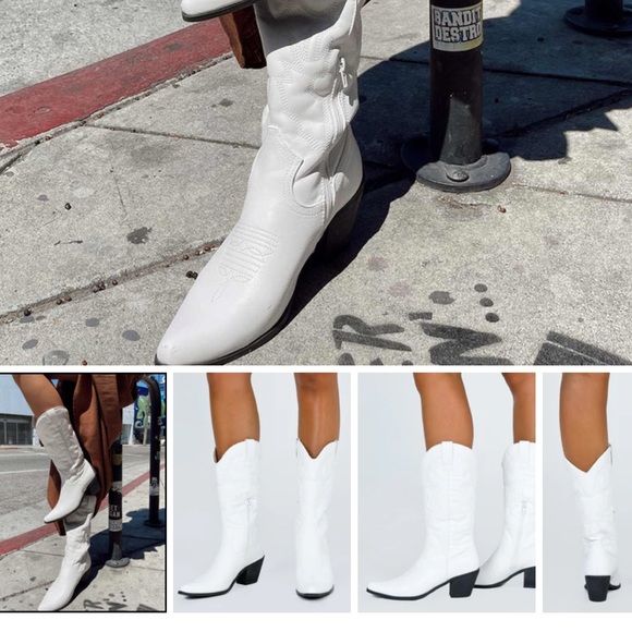 Princess Polly size 5 white cowboy boots never worn - Picture 3 of 3